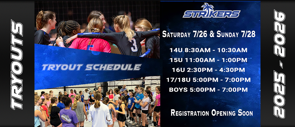 2025 - 2026 Tryout Schedule