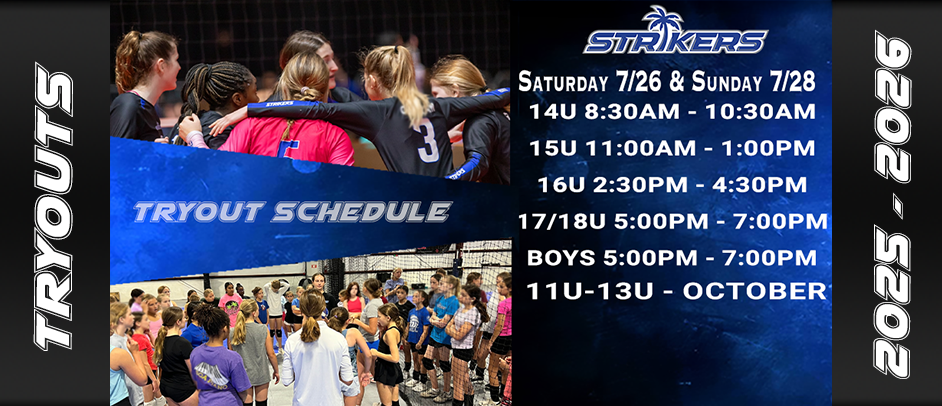 2025 - 2026 Tryout Schedule
